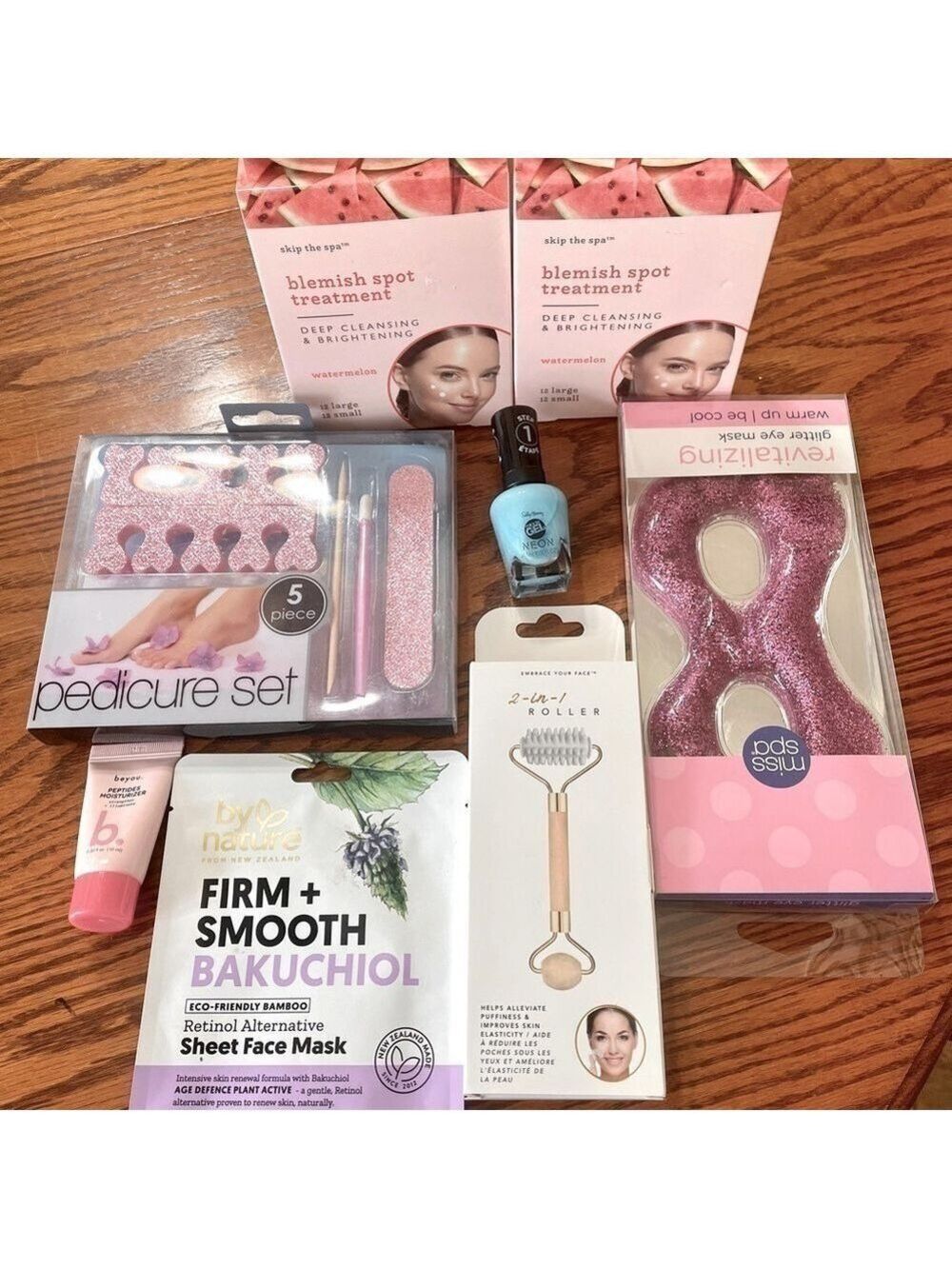 Spa Day Self Care Manicure Pedicure Eye Face Mask Bundle Beauty Lot New